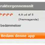 bedoem-app karaktergennemsnit for populær app